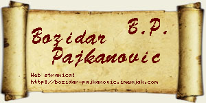 Božidar Pajkanović vizit kartica